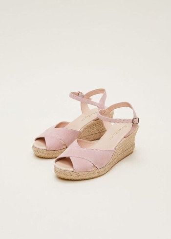 Phase Eight Suede Espadrilles Flats Light Pink USA | 2765983-HN